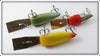 Heddon Deep 6 Lot Of Three: Green Shad, Yellow, & Red Head Flitter