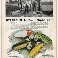 Vintage 1945 Fred Arbogast Jitterbug Best Night Bait Ad
