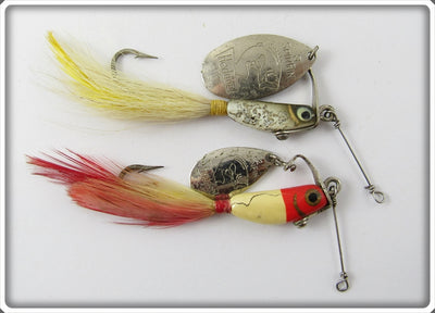 Heddon Spinfin Pair: Red Head White & Silver Flitter