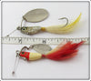 Heddon Spinfin Pair: Red Head White & Silver Flitter