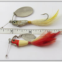 Heddon Spinfin Pair: Red Head White & Silver Flitter