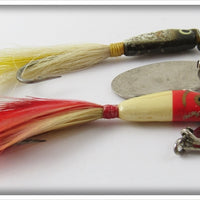 Heddon Spinfin Pair: Red Head White & Silver Flitter