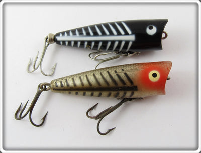 Heddon Tiny Chugger Pair: Silver Shore & Black Shore
