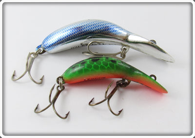 Heddon Clatter Tad Pair: NBL Chrome Blue Scale & GR Green Crawdad