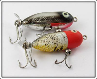 Heddon Tiny Torpedo Pair: Red Head Flitter & Chrome With Black Scales