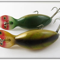 Heddon Tadpolly Spook Pair: LD Light Green Scale & Perch