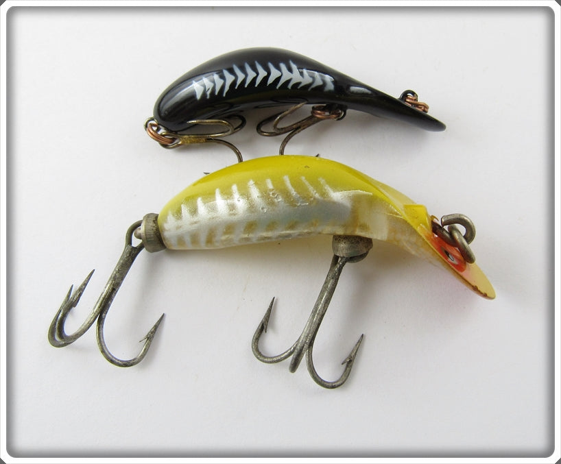 Heddon Pair: Yellow Shore Tiny Tad & Black Shore Mini Tad