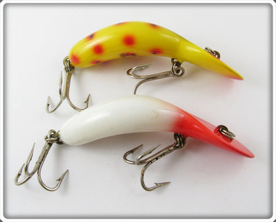 Heddon Tadpolly Pair: White Red Head & Yellow Spotted