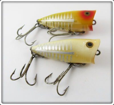 Heddon Chugger Jr Pair: White Shore & Yellow Shore