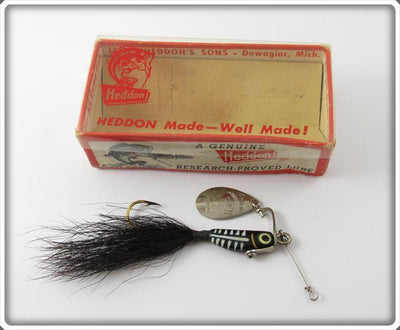 Vintage Heddon Black Shore Spin Fin Lure In Correct Box 412 XBW