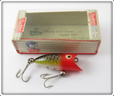 Heddon Red Head Shiner Tiny Lucky 13 In Correct Box 370 PRH