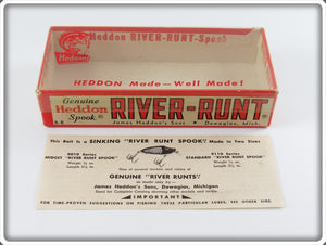 Vintage Heddon Yellow Shore Sinking River Runt Empty Lure Box 