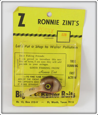 Big Z's Better Baits Ronnie Zint's Brown Crawdad Porky Ubangi On Card