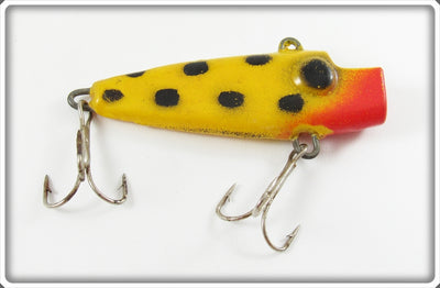Vintage M.W. Powell Yellow & Black Cedar Stump Lure 
