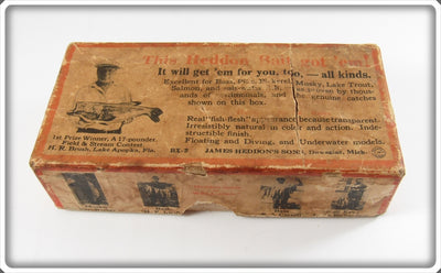 Vintage Heddon Red & White Sinking River Runt Empty Lure Box 