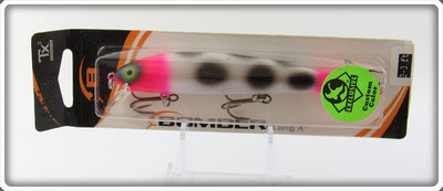 Bomber Custom Color White With Black Spots Pink Head Long A Sealed On Card