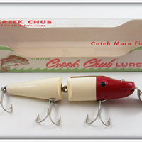 Vintage Creek Chub Red & White Jointed Pikie Lure In Box 