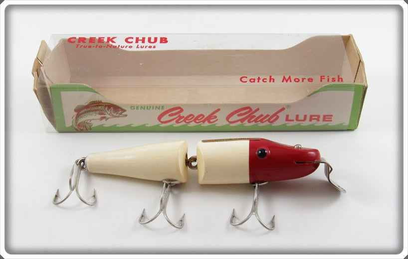 Vintage Creek Chub Red & White Jointed Pikie Lure In Box 
