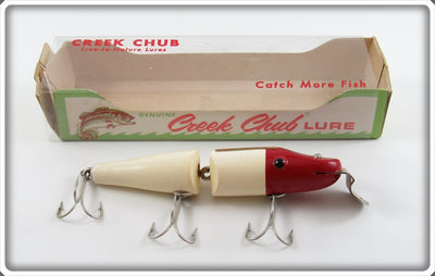 Vintage Creek Chub Red & White Jointed Pikie Lure In Box 