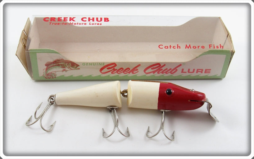 Vintage Creek Chub Red & White Jointed Pikie Lure In Box 