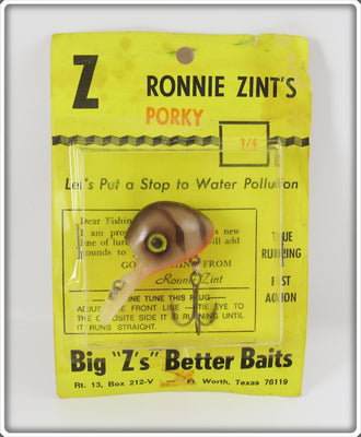 Big Z's Better Baits Ronnie Zint's Brown Crawdad Porky Ubangi On Card