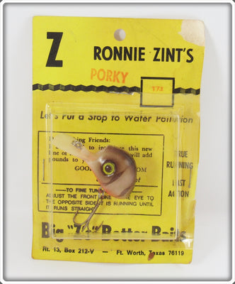 Big Z's Better Baits Ronnie Zint's Brown Crawdad Porky Ubangi On Card