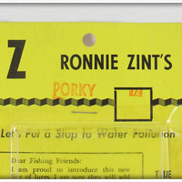 Big Z's Better Baits Ronnie Zint's Brown Crawdad Porky Ubangi On Card