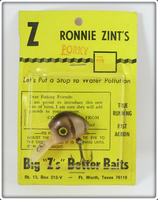Big Z's Better Baits Ronnie Zint's Brown Crawdad Porky Ubangi On Card