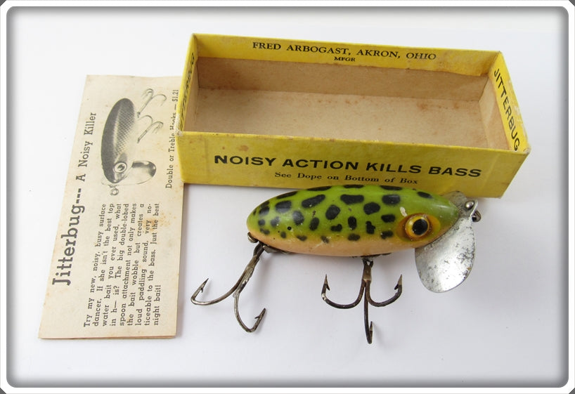 Arbogast Frog Spot Jitterbug In Box Bottom