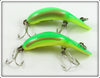 Heddon FY Yellow Green Fluorescent Clatter Tad Pair In One Box