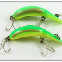 Heddon FY Yellow Green Fluorescent Clatter Tad Pair In One Box