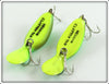 Heddon FY Yellow Green Fluorescent Clatter Tad Pair In One Box