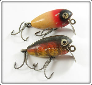 Vintage Shakespeare Red/White & Perch Grumpy Lure Pair 