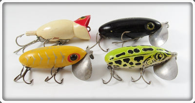 Vintage Arbogast Hula Popper & Jitterbug Lot Of Four Lures 
