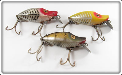 Vintage Heddon Midget River Runt Lot Of Three Lures 