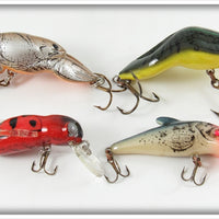 Rebel Crawdad, Frog, Creature & Bumble Bug Lot Of Four Lures 