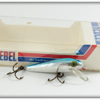 Vintage Rebel Blue & Silver Tiny Minnow Lure In Box
