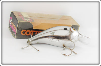 Vintage Cotton Cordell Chrome Black Back Big O Lure In Box