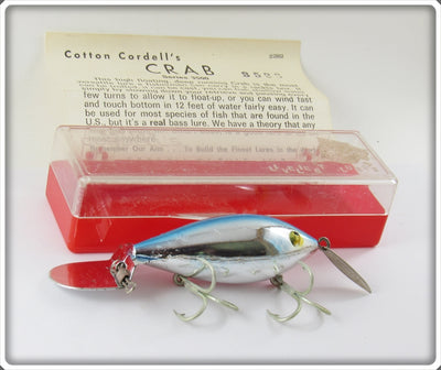 Cotton Cordell Chrome W/ Blue Back & Scales Crab In Box 3523