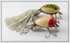 Arbogast Hula Dancer Pair: Red/White & Frog