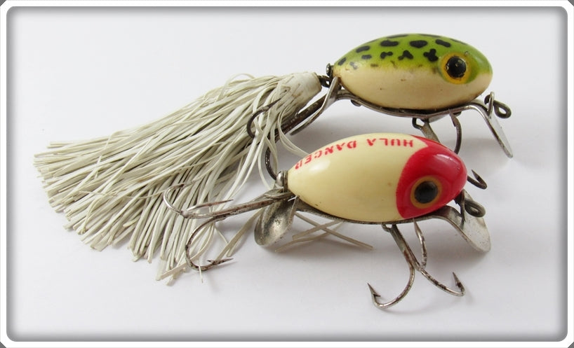 Arbogast Hula Dancer Pair: Red/White & Frog