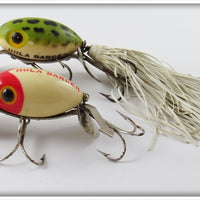 Arbogast Hula Dancer Pair: Red/White & Frog