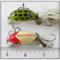Arbogast Hula Dancer Pair: Red/White & Frog
