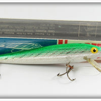 Vintage Rebel Green & Silver Minnow Lure In Box 