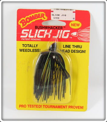 Vintage Bomber Black Bushwhacker Slick Jig On Card 
