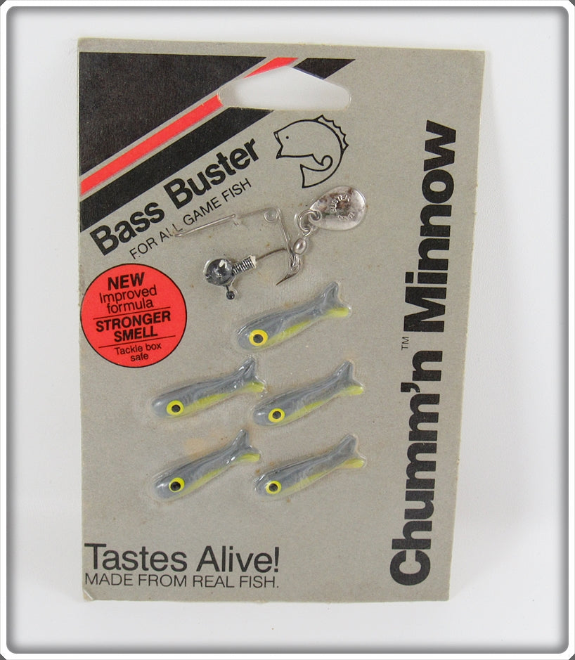 Vintage Bass Buster Chummin' Minnow Fish On Card