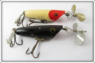 Arbogast Sputterbug Pair: Red/White & Black