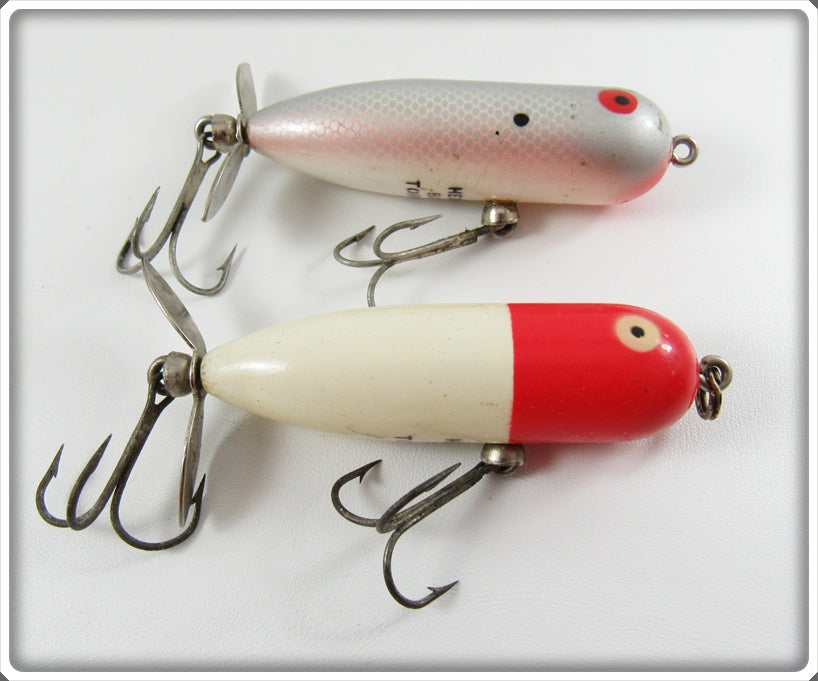 Heddon Silver Shad & Red Head White Baby Torpedo Lure Pair For Sale ...