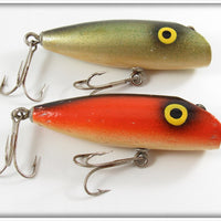 Vintage Unknown Red & Gold Millsite Floater Type Lure Pair 