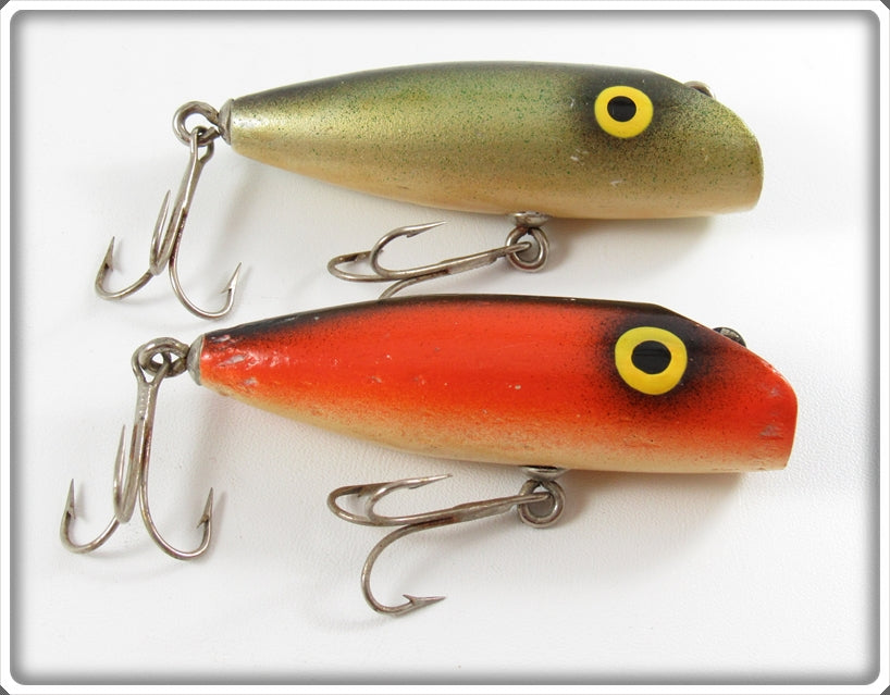 Vintage Unknown Red & Gold Millsite Floater Type Lure Pair 